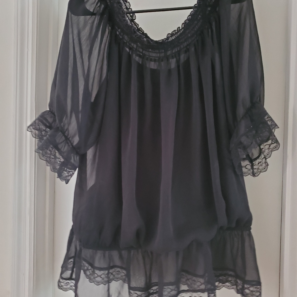 Sheer off shoulder top